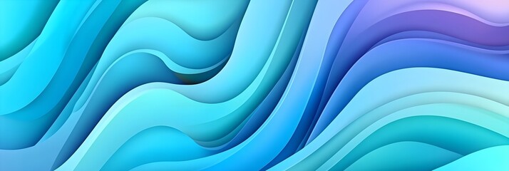 Poster - Abstract Blue and Purple Waves Background