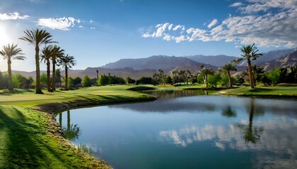 Water feature on a golf course in Palm Desert.
