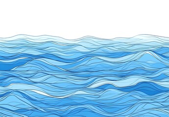 Poster - Abstract Blue Waves Pattern