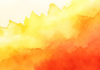 Canvas Print - Abstract Watercolor Background with Yellow and Orange Colors