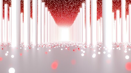 Wall Mural - Abstract Red and White Light Columns Background