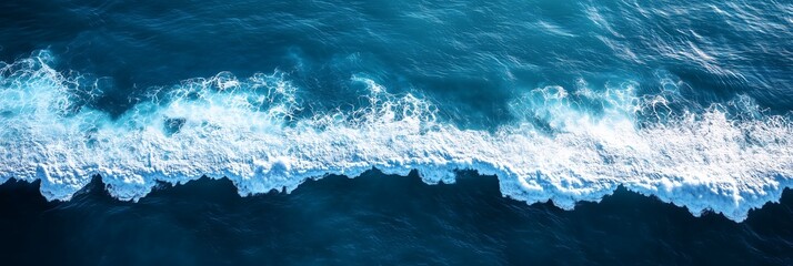 Waves of water coming to beach from sea or ocean, natural landscape of seaside