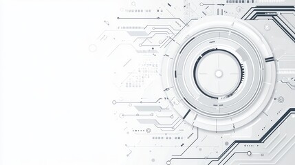 Abstract Technology Background with White Circuit Board Design