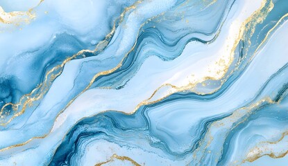 Wall Mural - Abstract Blue and Gold Marble Texture Background