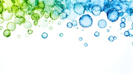 Poster - Abstract Watercolor Background with Green and Blue Circles