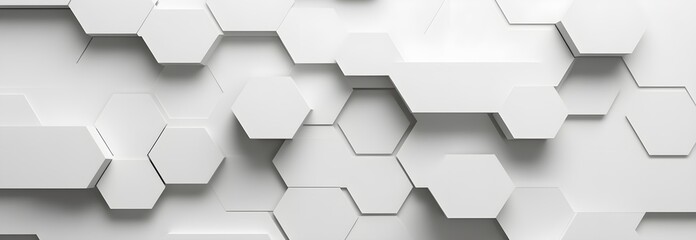 Canvas Print - Abstract White Hexagon Pattern Background