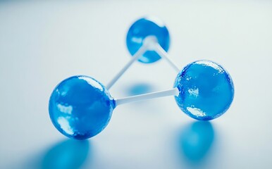 A close up of two blue lollipops on a white surface