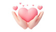 © Papugrat - two hand holding heart 3d render icon isolated on transparent background cutout