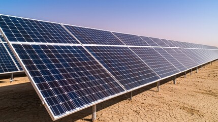 Wall Mural - Solar Panels in Desert Landscape