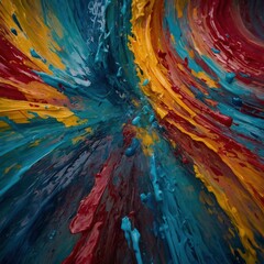 Abstract Swirl of Vibrant Paint Colors