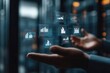 © ImagePulse - Close-up of hands interacting with floating graphs of supply chain performance in mid-air photorealistic