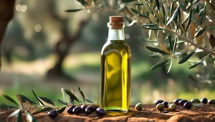 Wall Mural - Premium Green Olive Oil Crafted for Culinary Excellence