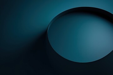 Wall Mural - minimalist dark teal background with round shape emerging from the right