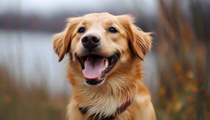 Wall Mural - joyful canine enjoying life