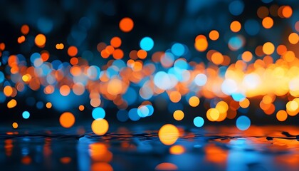 Sticker - Dreamy scene of mesmerizing glowing bokeh lights in soft focus