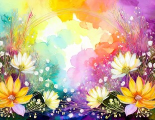 abstract floral background with flowers