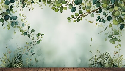 watercolor foliage background art for birthday celebrations with vibrant floral designs