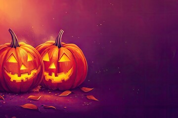 Wall Mural - Halloween event background with charming upscale pumpkins. Premium illustration for banners, posters, greetings and Halloween celebrations , ai