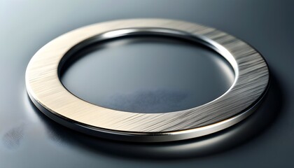 shiny circular stainless steel design on a vibrant brushed background