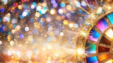 Poster - Golden Glitter and Sparkling Lights Background for Festive Celebrations