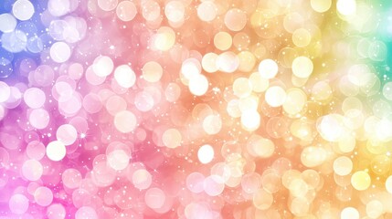 Wall Mural - Abstract Pastel Bokeh Background with Light Circles and Sparkle Effect