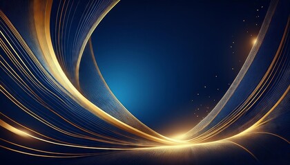 Abstract background with swirling blue and gold lines
