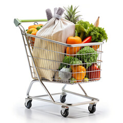 Canvas Print - shopping cart with vegetables