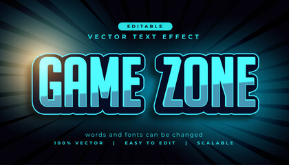 Wall Mural - editable game zone text effect style vector