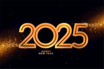 Wall Mural - happy new year 2025 holiday background with glitter effect