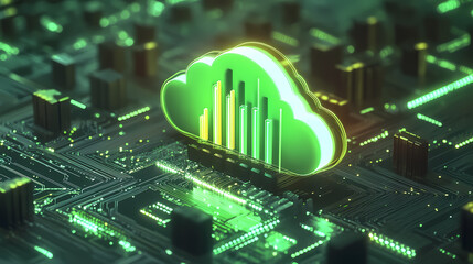 Wall Mural - Green cloud data storage