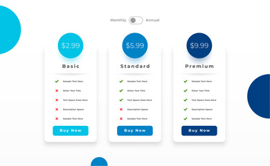 3 option pricing checklist template for web application