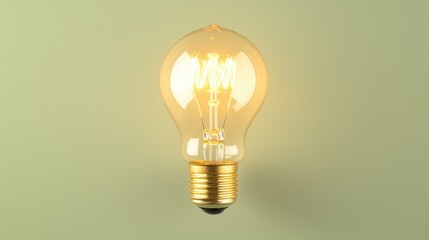 Wall Mural - Lightbulb on Green Background  Illumination  Inspiration  Idea  Creativity