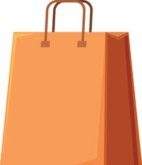 Wall Mural - This cartoon shopping bag is standing up with its handles up and ready for purchase