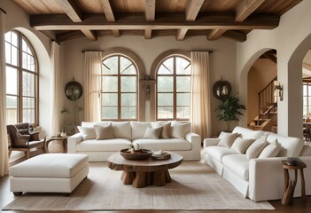 A rustic and cozy living room.