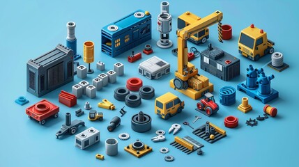 Application development vector isometric illustrations.