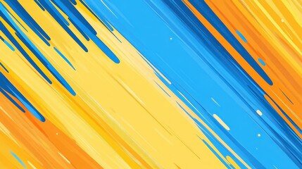 Wall Mural - Vibrant blue and yellow stripes create a striking, modern backdrop perfect for eyecatching designs and posters.