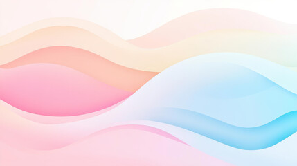 Poster - Soft pastel waves blend to create an ethereal, dreamy background, perfect for modern, whimsical design projects.