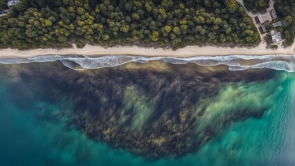 Wall Mural - oil spill off the coast