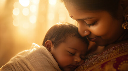 Mother holding a new born baby | New born baby with mother | Mother and child