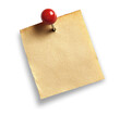 © PixMarket - Paper note with red thumbtack isolated on transparent background