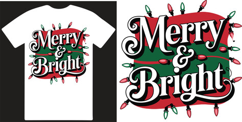 Merry and bright Illustration vector .