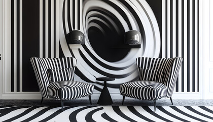 Stick to monochrome patterns like stripes, polka dots, or abstract swirls for a visually interesting yet subtle design