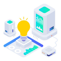 Poster - Big data isometric style icon 