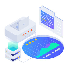 Wall Mural - an isometric icon of software analytics