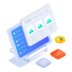 Wall Mural - an icon of web design in isometric style