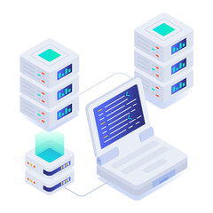 Wall Mural - an isometric style icon of data servers