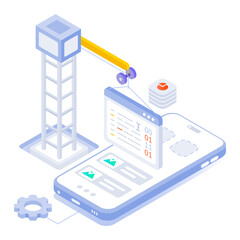 Wall Mural - App design icon in isometric style 