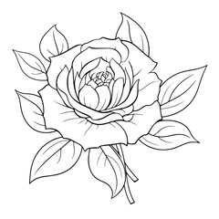 Sticker - Clean vector outline of a flower icon for versatile applications.