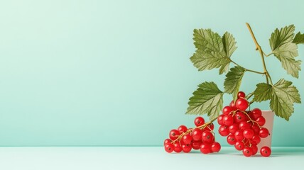 Wall Mural - Single currant isolated on a bright, colorful background for emphasis.