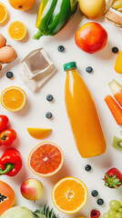 orange juice fresh fruits vegetables healthy orange bottle apple pepper blueberry strawberry citrus fruits eggs carton carrot juicing vitamin c nutrition diet vegan 